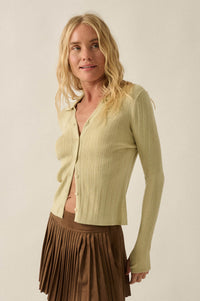 Kind Soul Ribbed Knit Button-Up Thumbhole Cardigan - ShopPromesa