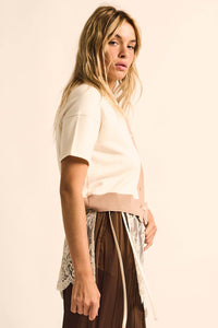 Nice Day Contrast Knit Short-Sleeve Cardigan - ShopPromesa