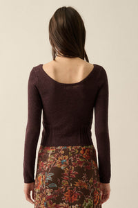 On Pointe Floral Pointelle Scoop-Neck Cropped Top - ShopPromesa