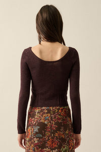 On Pointe Floral Pointelle Scoop-Neck Cropped Top - ShopPromesa