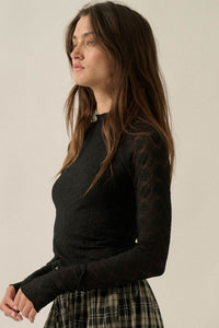 Looking Lovely Floral Lace Split-Cuff Henley Top - ShopPromesa