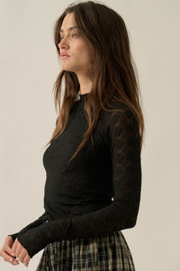 Looking Lovely Floral Lace Split-Cuff Henley Top - ShopPromesa