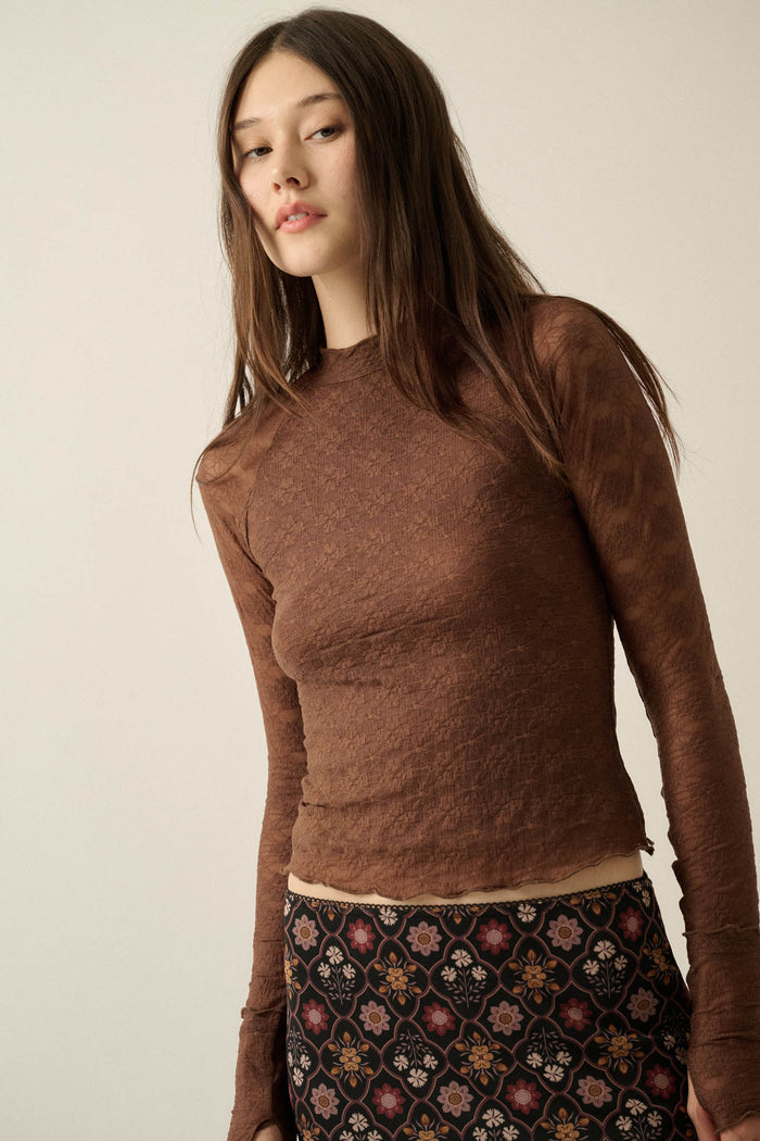 Looking Lovely Floral Lace Split-Cuff Henley Top - ShopPromesa