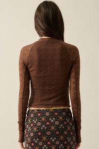 Looking Lovely Floral Lace Split-Cuff Henley Top - ShopPromesa