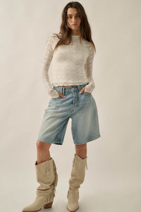 Looking Lovely Floral Lace Split-Cuff Henley Top - ShopPromesa