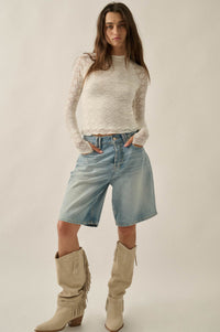 Looking Lovely Floral Lace Split-Cuff Henley Top - ShopPromesa