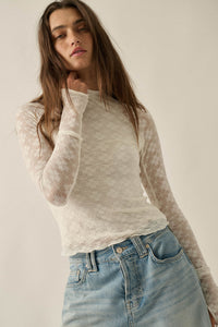 Looking Lovely Floral Lace Split-Cuff Henley Top - ShopPromesa