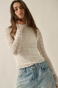 Looking Lovely Floral Lace Split-Cuff Henley Top - ShopPromesa