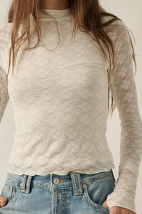 Looking Lovely Floral Lace Split-Cuff Henley Top - ShopPromesa