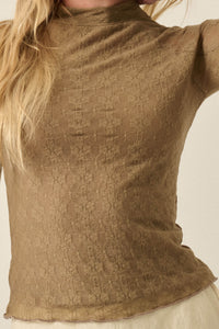 Looking Lovely Floral Lace Split-Cuff Henley Top - ShopPromesa