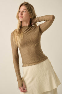 Looking Lovely Floral Lace Split-Cuff Henley Top - ShopPromesa