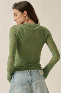 Lovely You Floral Lace Mock-Neck Thumbhole Top - ShopPromesa