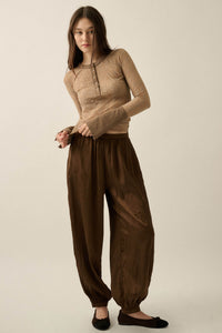 Lovely You Floral Lace Mock-Neck Thumbhole Top - ShopPromesa