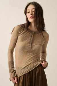 Lovely You Floral Lace Mock-Neck Thumbhole Top - ShopPromesa