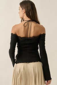 Best Self Rib-Knit Off-Shoulder Long-Sleeve Top - ShopPromesa