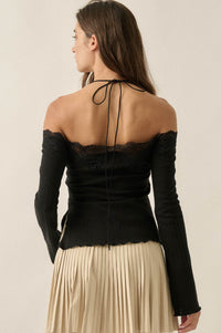 Best Self Rib-Knit Off-Shoulder Long-Sleeve Top - ShopPromesa