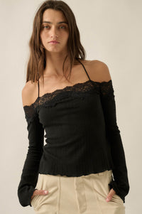 Best Self Rib-Knit Off-Shoulder Long-Sleeve Top - ShopPromesa