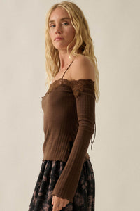 Best Self Rib-Knit Off-Shoulder Long-Sleeve Top - ShopPromesa