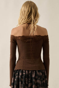 Best Self Rib-Knit Off-Shoulder Long-Sleeve Top - ShopPromesa