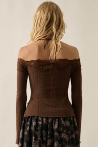 Best Self Rib-Knit Off-Shoulder Long-Sleeve Top - ShopPromesa