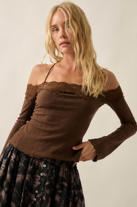 Best Self Rib-Knit Off-Shoulder Long-Sleeve Top - ShopPromesa