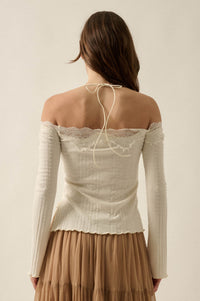 Best Self Rib-Knit Off-Shoulder Long-Sleeve Top - ShopPromesa