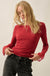 Gentle Touch Lace-Cuff Ribbed Knit Top - ShopPromesa