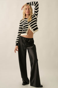 Right Stripes Layered Striped Knit Button-Up Cardigan - ShopPromesa