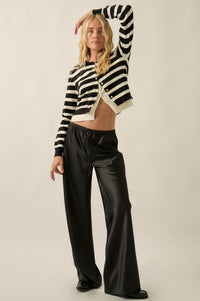 Right Stripes Layered Striped Knit Button-Up Cardigan - ShopPromesa