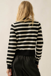 Right Stripes Layered Striped Knit Button-Up Cardigan - ShopPromesa