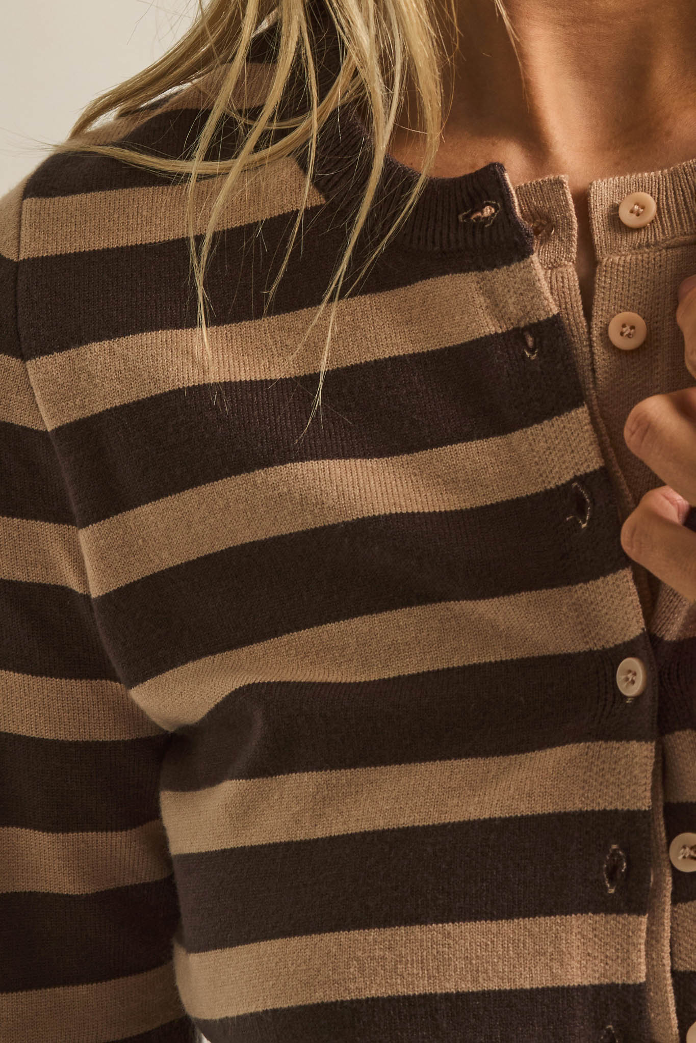Right Stripes Layered Striped Knit Button-Up Cardigan - ShopPromesa