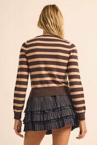 Right Stripes Layered Striped Knit Button-Up Cardigan - ShopPromesa