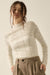Pointe Blank Floral Pointelle Mock-Neck Cropped Top - ShopPromesa