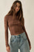 Pointe Blank Floral Pointelle Mock-Neck Cropped Top - ShopPromesa
