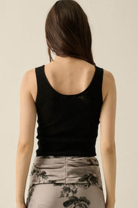 Good Pointe Floral Pointelle Cropped Tank Top - ShopPromesa