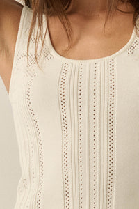Good Pointe Floral Pointelle Cropped Tank Top - ShopPromesa