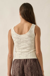 Good Pointe Floral Pointelle Cropped Tank Top - ShopPromesa