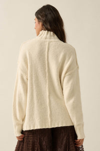 Trust Me Textured Mock-Neck Tulip-Hem Sweater - ShopPromesa