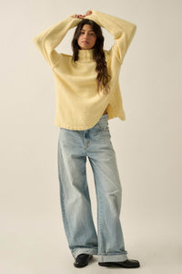Trust Me Textured Mock-Neck Tulip-Hem Sweater - ShopPromesa