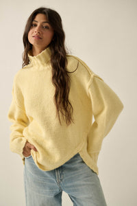 Trust Me Textured Mock-Neck Tulip-Hem Sweater - ShopPromesa