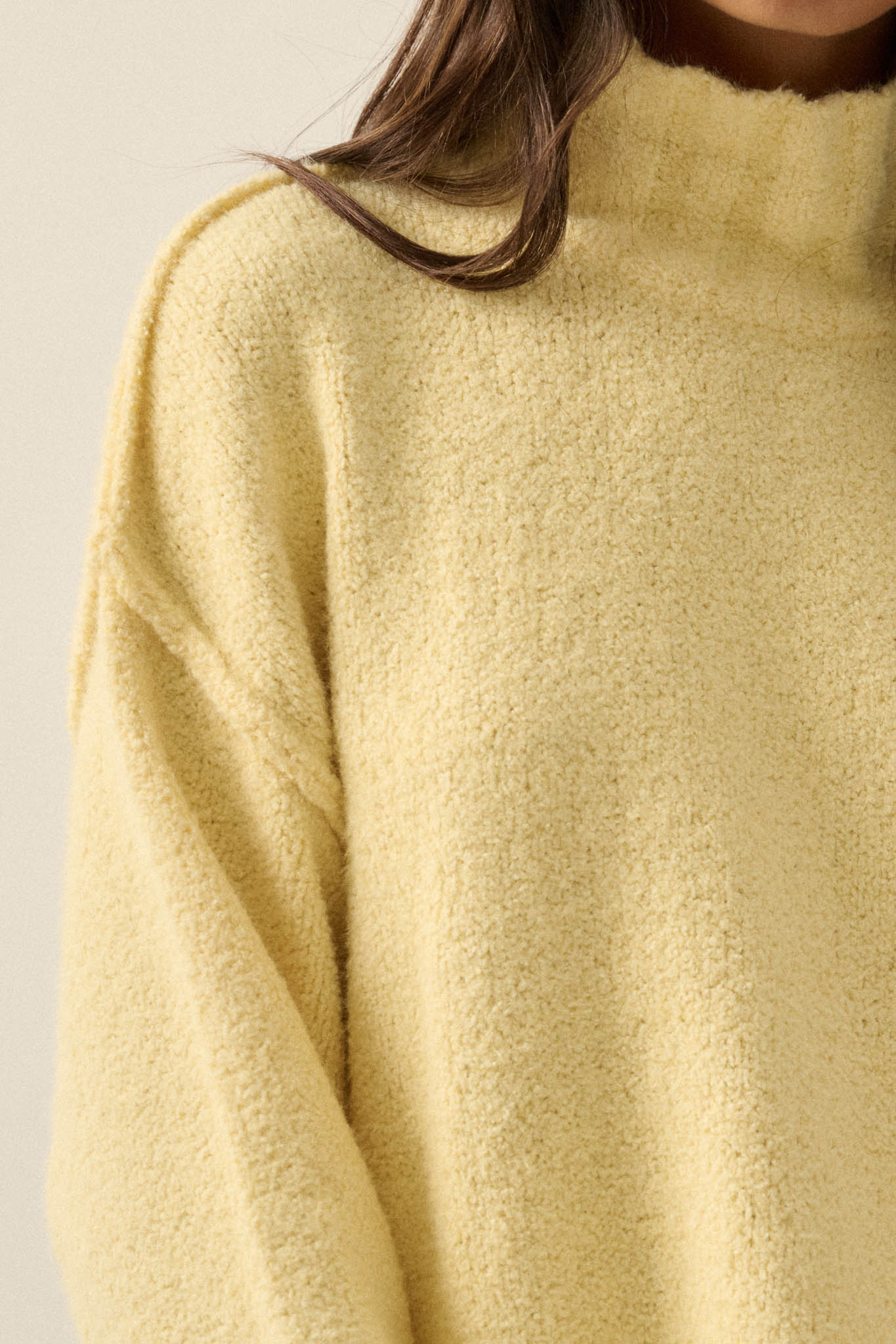 Trust Me Textured Mock-Neck Tulip-Hem Sweater - ShopPromesa