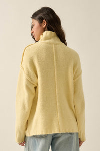 Trust Me Textured Mock-Neck Tulip-Hem Sweater - ShopPromesa