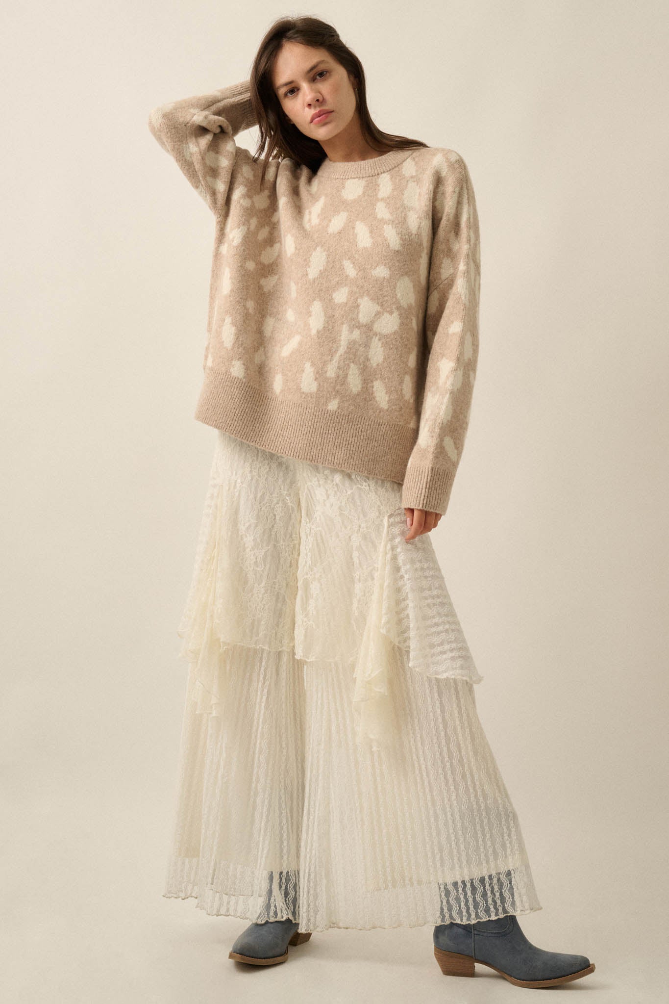 Doe Your Thing Deer-Print Jacquard-Knit Sweater - ShopPromesa