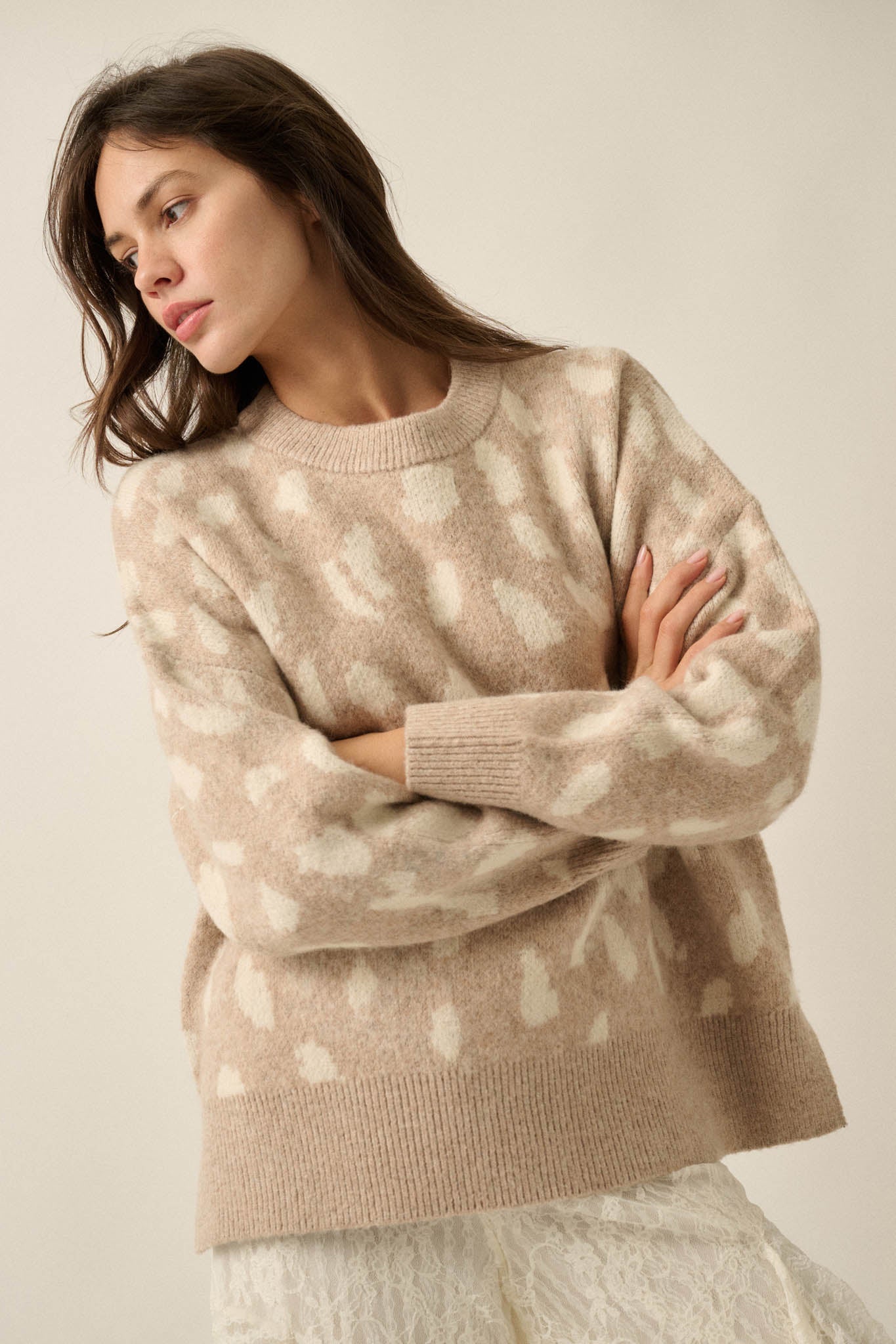 Doe Your Thing Deer-Print Jacquard-Knit Sweater - ShopPromesa