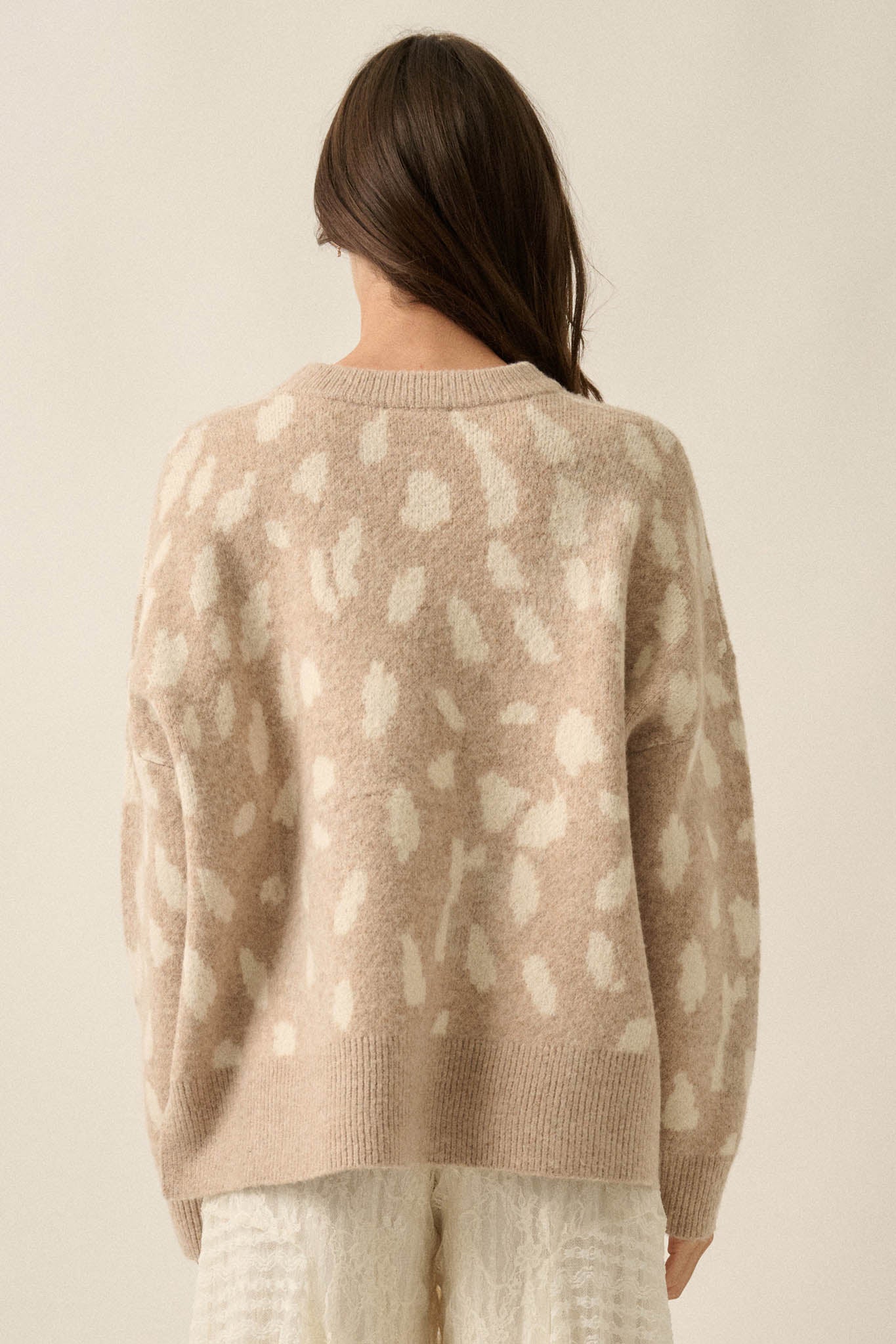 Doe Your Thing Deer-Print Jacquard-Knit Sweater - ShopPromesa