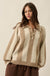 Stripe Out Balloon-Sleeve Striped Polo Sweater - ShopPromesa