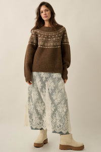 Mountain Mists Fair Isle Raglan-Sleeve Sweater - ShopPromesa