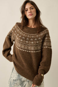 Mountain Mists Fair Isle Raglan-Sleeve Sweater - ShopPromesa