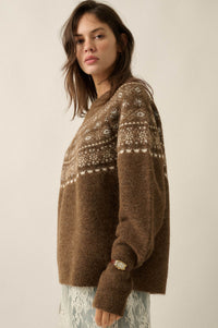 Mountain Mists Fair Isle Raglan-Sleeve Sweater - ShopPromesa
