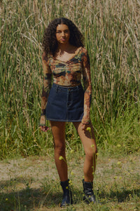 Rose Rebellion Floral Mesh Long-Sleeve Crop Top - ShopPromesa